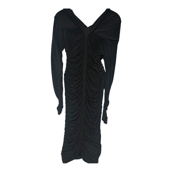 A.L.C. Black Marie Ruched Jersey Dress. Sz: M - Picture 4 of 15